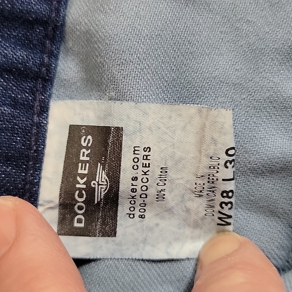 Dockers Pleated Khakis Soft Cotton - Blue Straight Leg Womens Size Waist 38" - Picture 10 of 13